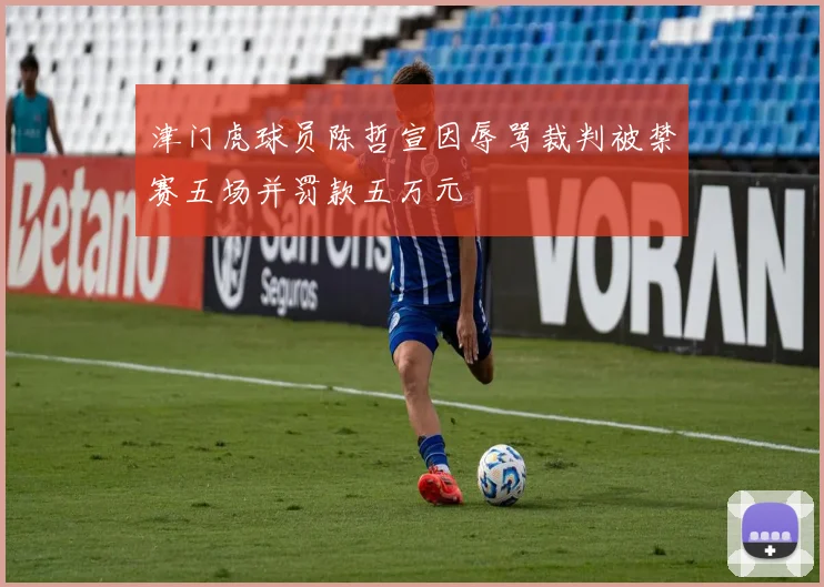 津门虎球员陈哲宣因辱骂裁判被禁赛五场并罚款五万元